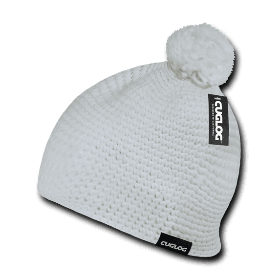 Cuglog Tai Beanies Big Pom Pom Style Tightly Knit Winter Cuffed Caps Hats