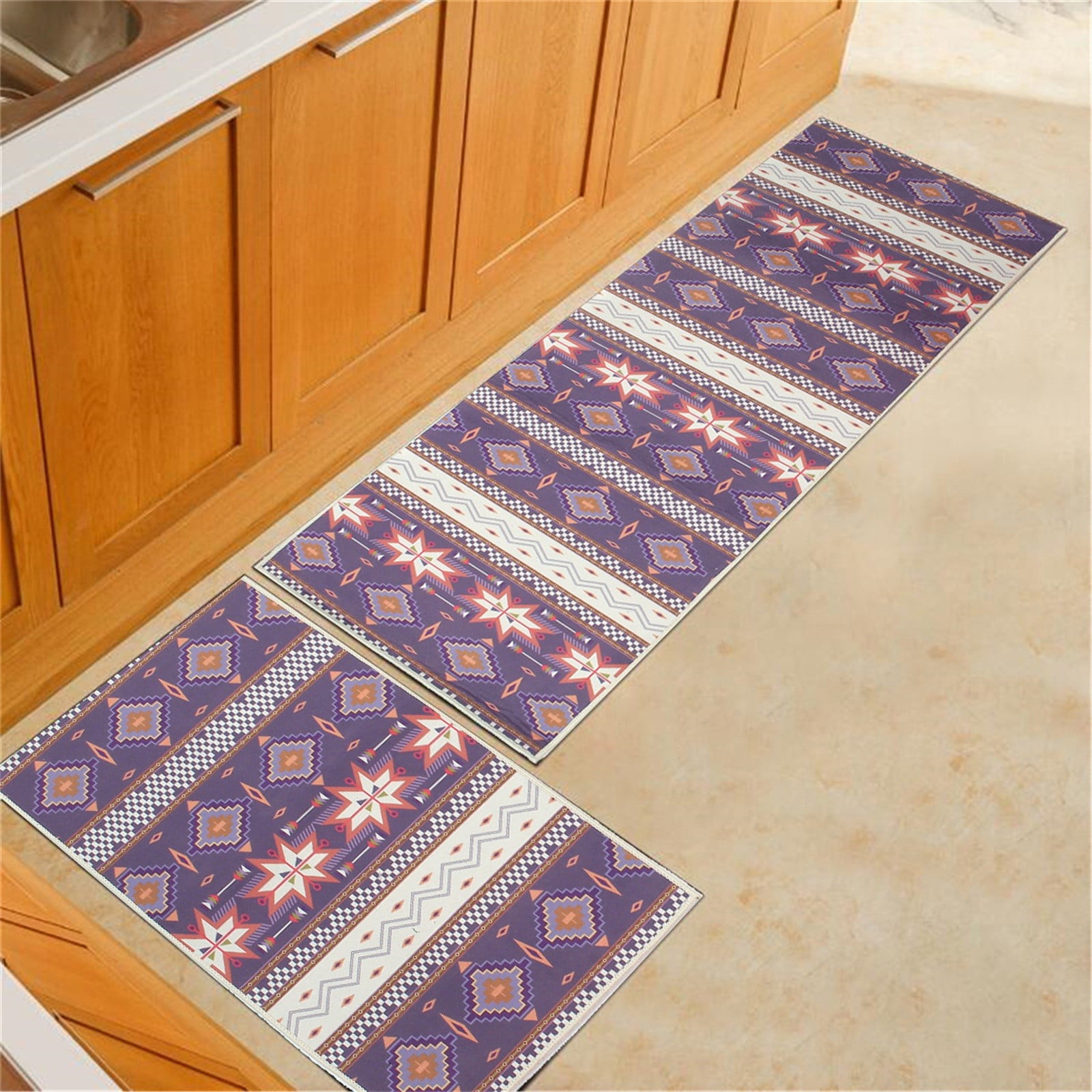 Cuhas 2Piece NonSlip Kitchen Rugs Kitchen Mats Set For Floor Non Slip