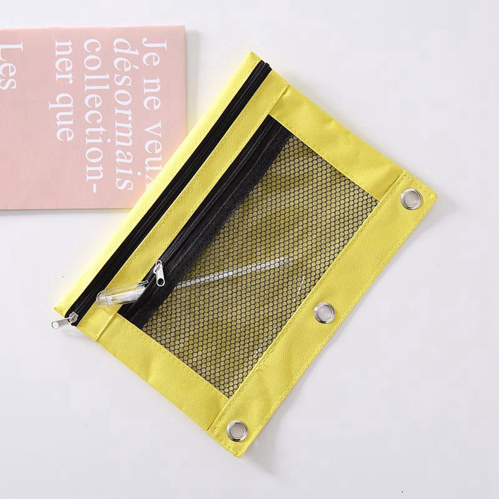 Cuhas Double Zipper Pencil Bag Transparent Mesh File Bag Zipper Binder