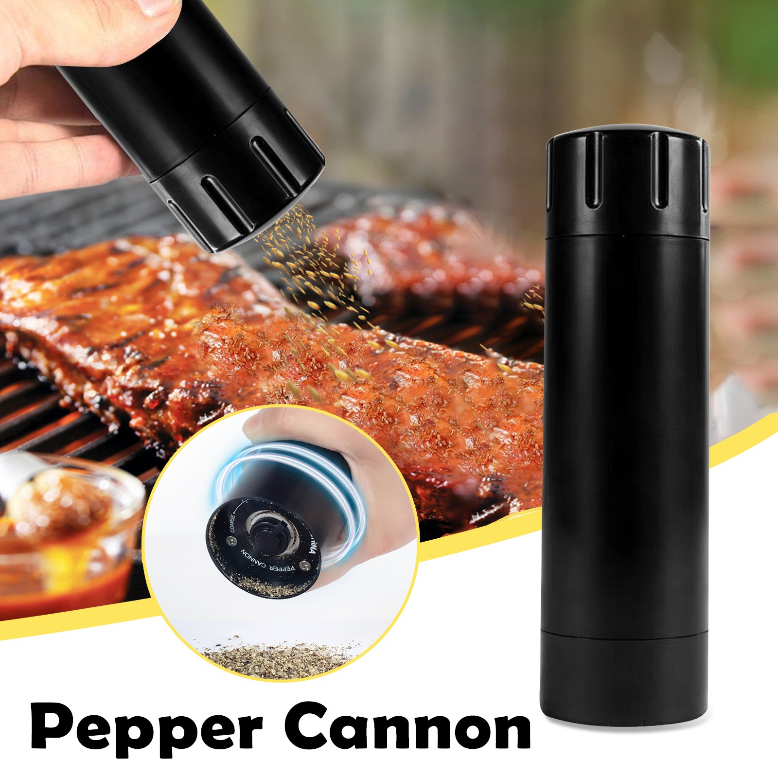Cuhas Plastic Pepper Grinder Manual Grinder Thickness Adjustment