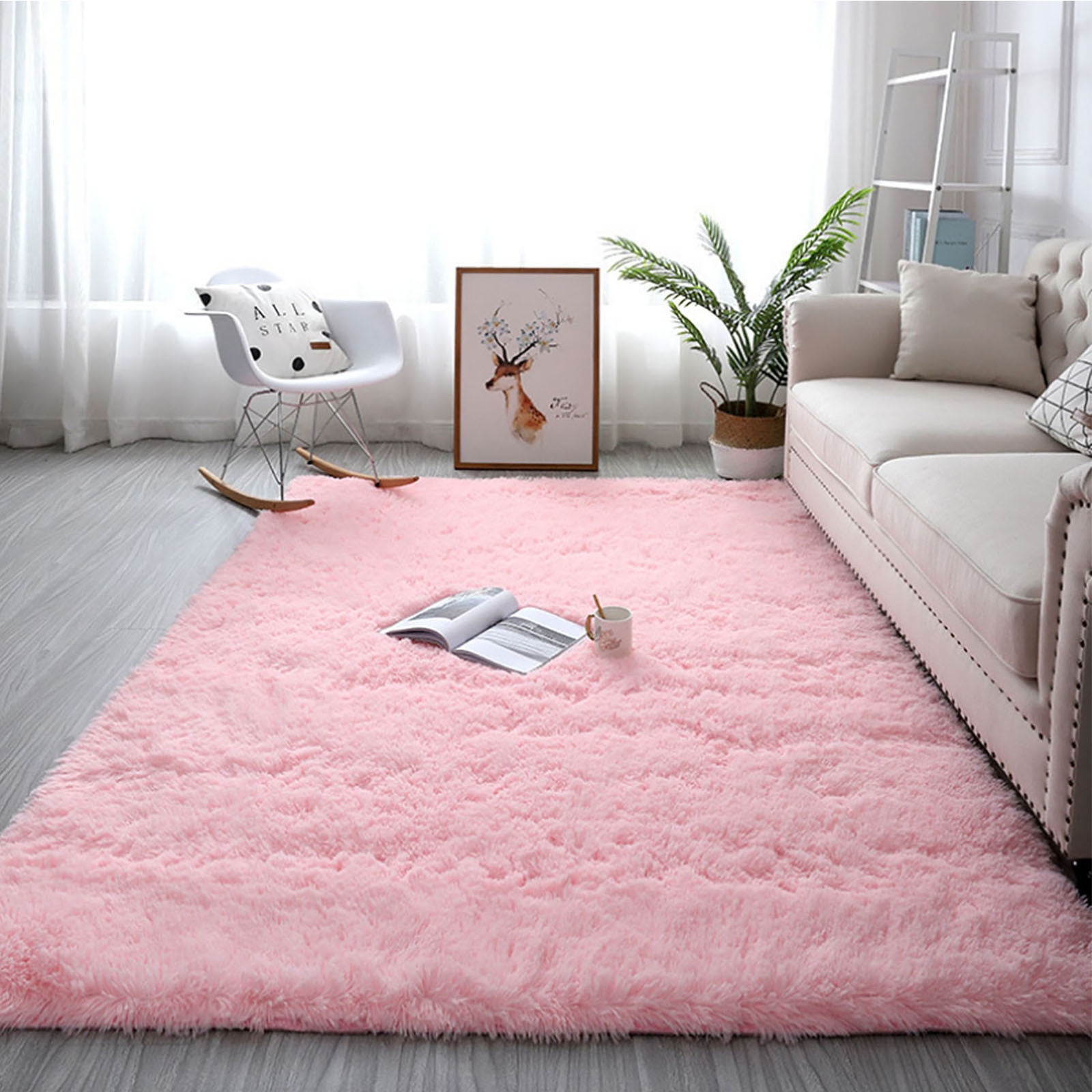 Cuhas Plush Carpet Ultra Soft Modern Area Rugs Square Shaggy Rug Home