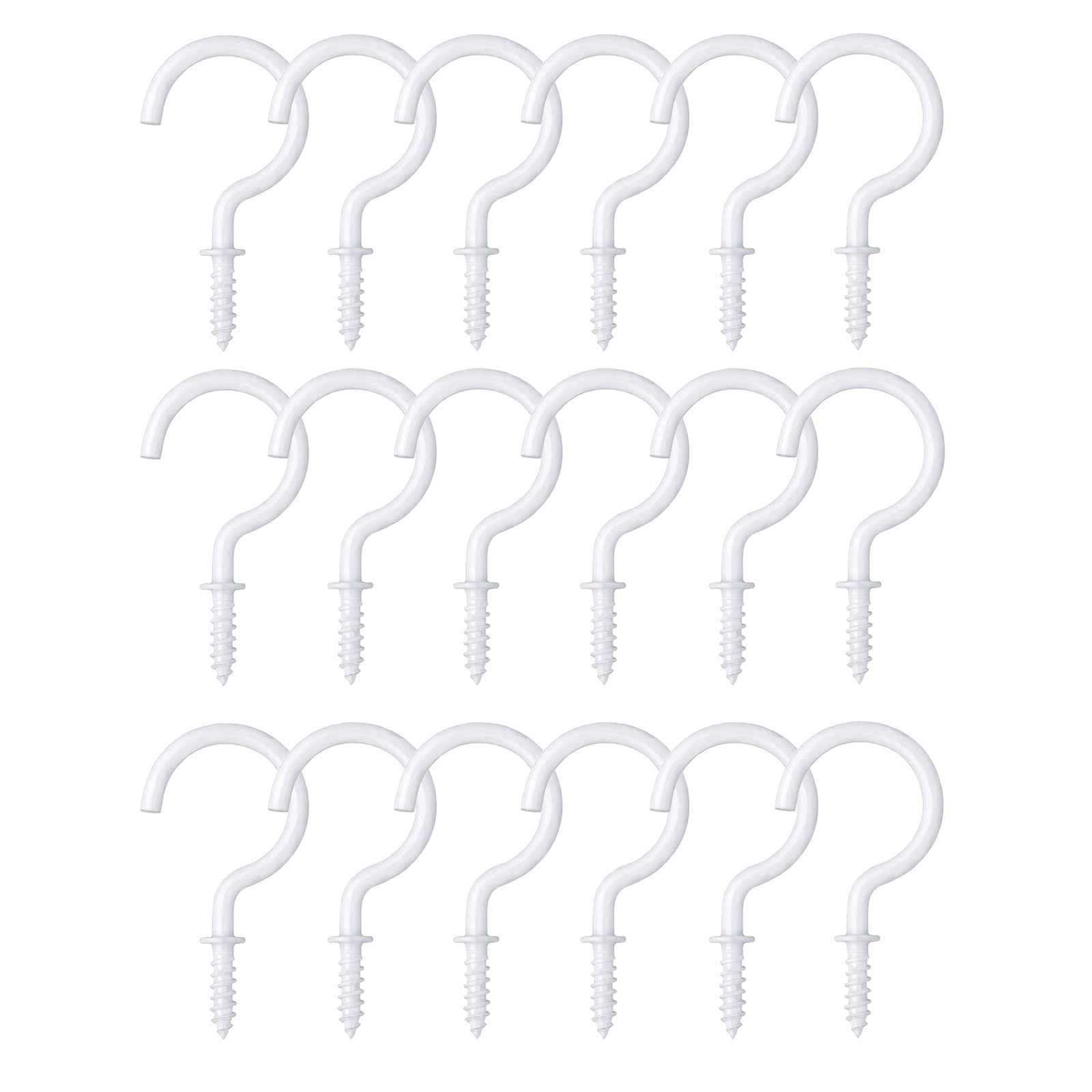 Cuhas Room Decor 18 Pack Ceiling Hooks, 11/4 Inch Vinyl Coated Screwin Hooks Hanging Plants