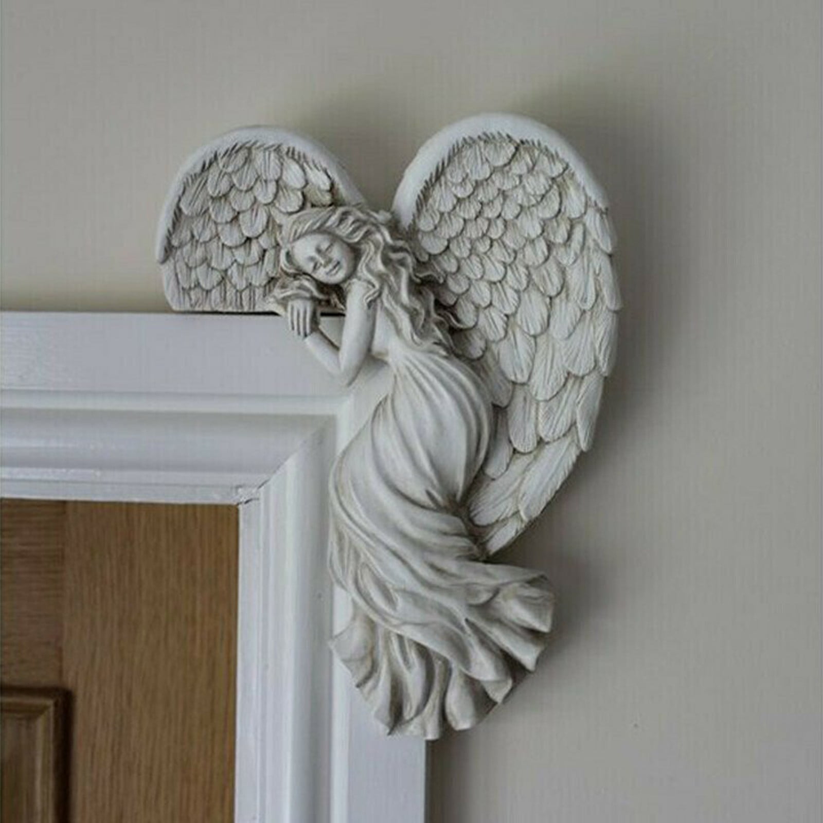 Cuhas Room Decor Door Frame Angel Wingss Sculpture Resin Statue Art