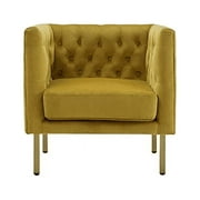 Cui Liu LaVine Tufted Club Chair with Metal Legs, Modern arm Chair for Living Room