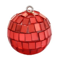 CuiLiyq 1.57" Glass Mirror Disco Party Balls, Christmas Tree Ornaments Shatterproof Hanging Balls, for Birthday Halloween Holiday Wedding Decorations (Red)