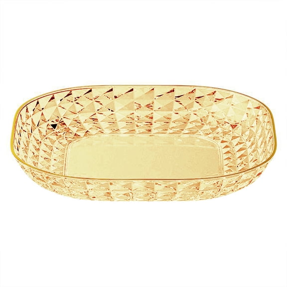 CuiLiyq 1 Pcs Dessert Plates 6 Inch, Pinch Bowls for Cooking Prep, Reusable Plastic Plates with Gold Trim and Raised Edge, Small Plates for Appetizers Salad Snack, Cocktail Sandwich Plates, Gold