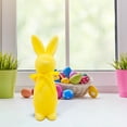 thumbnail image 1 of CuiLiyq 1 Pcs Easter Decorations Flocked Bunny Figurines with Bowknot, 9.6" Flocking Rabbit Tabletop Mantel Decoration, for Easter Centerpieces for Spring Home Office Table Decor Supplies (Yellow), 1 of 6