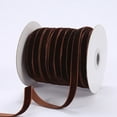 thumbnail image 1 of CuiLiyq 1 Roll 50 Yrads Velvet Ribbon, 3/8 Inch Fabric Thin Velvet Ribbon Roll for Gift Wrapping Wedding Wreath Decoration Christmas Decorations Bowknot Making (Dark Brown), 1 of 2