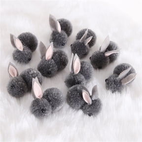 CuiLiyq 10 Pcs Mini Plush Easter Bunny Animals, Miniature Stuffed Rabbit, Soft Tiny Stuffed Animals Easter Bunnies Plush Rabbit for Easter Basket Stuffers, DIY Holiday Gift (Gray)