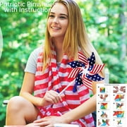CuiLiyq 10 Pcs Patriotic Pinwheel, 8.26 Inch Red White and Blue Plastic Wind Spinner, 4th of July Garden Yard Outdoor Decor for Memorial Day Party