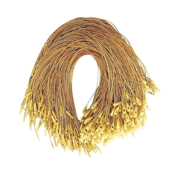 CuiLiyq 1000 PCS Christmas Ornament Hooks, Ornament Hangers with Snap Ornament String, for Christmas Tree Holiday Party Hanging Decorations Ropes Easy and Fast Locking (Gold)