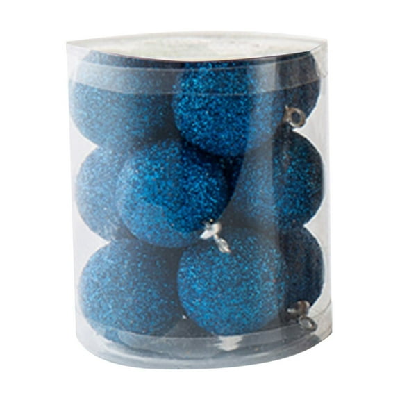 CuiLiyq 12 PCS Christmas Tree Decoration Ball Set, 0.78 Inch Sparkling Christmas Ball, Plastic Xmas Decorative Hanging Ornaments for Indoor Outdoor Home Holiday Wedding Party Decoration (Blue)