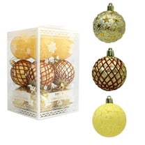 CuiLiyq 12 PCS Christmas Tree Decoration Ball Set, 2.36 Inch Large Christmas Ball, Plastic Xmas Decorative Hanging Ornaments for Indoor Outdoor Home Holiday Wedding Party Decoration (Gold)
