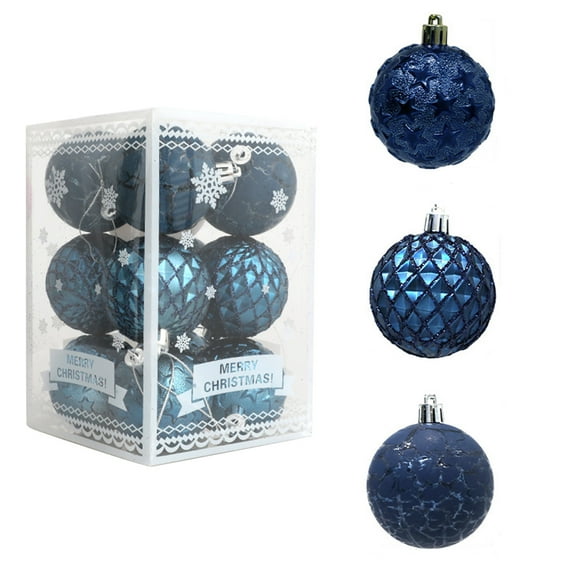 CuiLiyq 12 PCS Christmas Tree Decoration Ball Set, 2.36 Inch Large Christmas Ball, Plastic Xmas Decorative Hanging Ornaments for Indoor Outdoor Home Holiday Wedding Party Decoration (Blue)