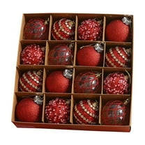 CuiLiyq 12 PCS Christmas Tree Decoration Ball Set, 2.36 Inch Sparkling Christmas Ball, Plastic Xmas Decorative Hanging Ornaments for Indoor Outdoor Home Holiday Wedding Party Decoration (Red)