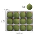 thumbnail image 1 of CuiLiyq 12 PCS Velvet Christmas Ornaments Set, 2.3" Shatterproof Hanging Balls for Christmas Tree, for Family Holiday Wedding Party Hanging Decoration (Army Green), 1 of 6