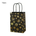 thumbnail image 1 of CuiLiyq 12 Pcs Christmas Black Gift Bags with Gold Bronzing, Christmas Wrapping Bags with Handles, Xmas Gift Bags for Holiday Party Favors and Decor Supplies (Snowflake), 1 of 6