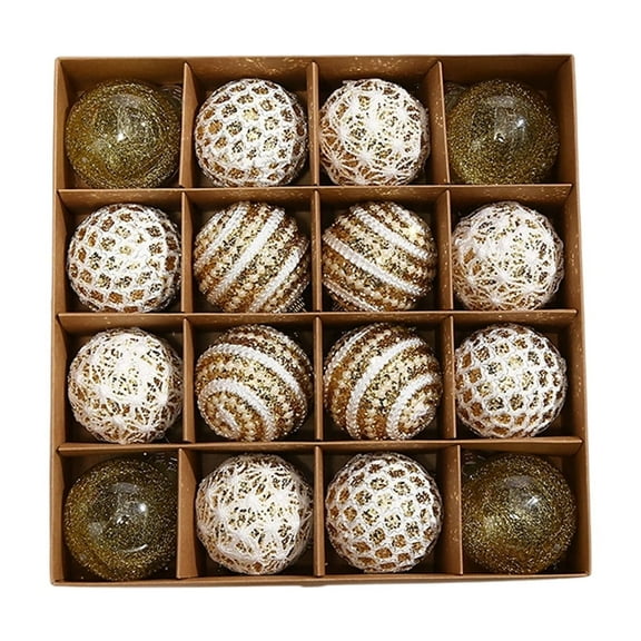 CuiLiyq 16 PCS Christmas Ball Ornaments, 2.36 Inch Christmas Tree Ornaments with Glittering Shatterproof Baubles, for Christmas Tree Decorations Wreaths (Gold)