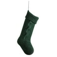 thumbnail image 1 of CuiLiyq 18" Knit Christmas Stockings, Personalized Cable Knitted Christmas Stocking, Christmas Tree Decorations Hanging Xmas Socks Ornaments, for Fireplace Family Holiday Party Supplies (Green), 1 of 5