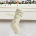 thumbnail image 1 of CuiLiyq 18" Knit Christmas Stockings, Personalized Cable Knitted Christmas Stocking, Christmas Tree Decorations Hanging Xmas Socks Ornaments, for Fireplace Family Holiday Party Supplies (White), 1 of 5