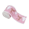 thumbnail image 1 of CuiLiyq 2.19 Yards Christmas Ribbons 2.68", Pink Velvet Wired Edge Burlap Ribbons Glitter Christmas Tree and Elk Ribbons, for Home Decor DIY Crafts Wreaths Bowtie, 1 of 6
