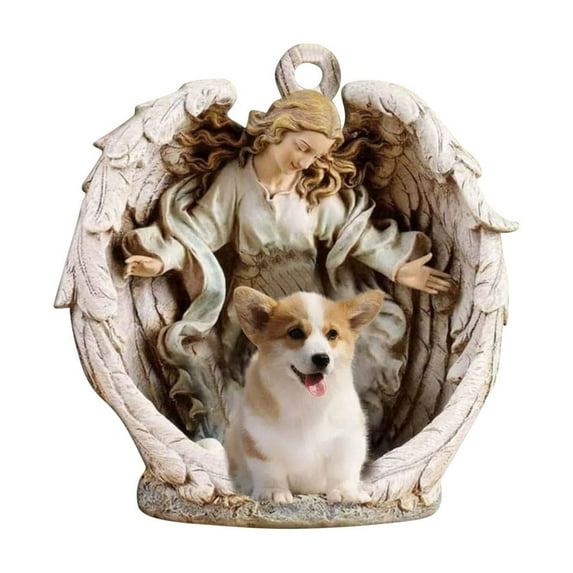 CuiLiyq 2 PCS Beagle and Angel Hug Winter Love Two Sided Ornament, Gifts for Christmas, Christmas Tree Decoration, Family Christmas Ornament Gift