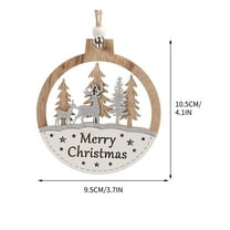 CuiLiyq 2 PCS Round Christmas Decorations, Wooden Creative Small Hanging Ornaments, Christmas Tree Decoration Supplies
