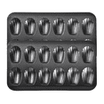 thumbnail image 1 of CuiLiyq 2 Pack Nonstick Madeleine Pan for Baking, 12 Cavity Shell Shape Cake and Cookie Mold Tray, for French Cookies Brownies Pastries (Black), 1 of 5