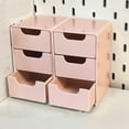 thumbnail image 1 of CuiLiyq 2 Pcs Mini Desktop Storage Organizers, Stackable Unit with Sliding Drawer for Desk Bedroom Kitchen Pantry, Small Plastic Storage Bin, 1 of 6