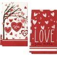 thumbnail image 1 of CuiLiyq 2 Pieces Valentines Kitchen Towels, Absorbent Tea Bar Hand Drying Cloths, Heart Print Kitchen Towels, Valentines Gifts for Lovers, for Holiday Bathroom Decoration, 23.6" x 15.7" (B), 1 of 6