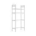 thumbnail image 1 of CuiLiyq 2 Tier Over The Toilet Storage, Space Saver Metal Bathroom Adjustable Shelves, Freestanding Above Over Toilet Storage Shelf with 4 Hooks for Bathroom, White, 1 of 7