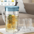 thumbnail image 1 of CuiLiyq 2200ml Plastic Pitcher with Lid, Iced Tea Pitchers with Twist Cover, for Water, Juice and Fridge Storage (Blue), 1 of 8