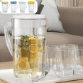 thumbnail image 1 of CuiLiyq 2200ml Plastic Pitcher with Lid, Iced Tea Pitchers with Twist Cover, for Water, Juice and Fridge Storage (White), 1 of 8