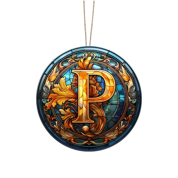 CuiLiyq 26 Initial Letter Window Pendant, Letter Ornaments for Christmas Tree Gifts, Cute Pendant Christmas Tree Pendant Ornaments (Acrylic, Letter-P)
