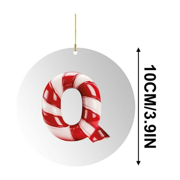 CuiLiyq 26 Letter Ornament Cane Candy Letter Ornament, Christmas Tree Pendant, Christmas Party Fireplace Family Hanging Decorations (Acrylic, Q)