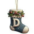 thumbnail image 1 of CuiLiyq 26 Letters Acrylic Christmas Stocking Ornaments Style Hanging Decor, 3.15 Inch Mini Xmas Alphabet Hanging Decorations for Holiday Tree Fireplace Decor (D), 1 of 4
