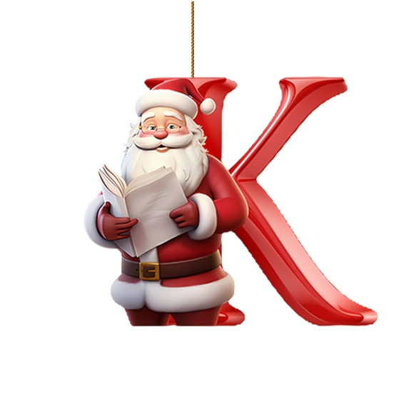 CuiLiyq 26 Letters Christmas Tree Decoration Pendant, Christmas Tree Ornaments Personalized DIY Christmas Ornaments Christmas Decoration Xmas Tree Hanging Decor Feature ( K )