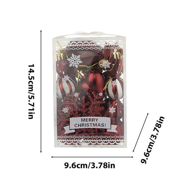 CuiLiyq 26Pcs Christmas Ball Set, Painted Irregular Balls With Glitter Snowflakes Kit, Christmas Decoration Supplies