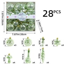 CuiLiyq 28 PCS Christmas Balls Tree Ornaments, Shatterproof Christmas Decorations Set, for Holiday Xmas Tree Decor (Green)