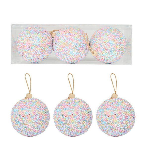 CuiLiyq 3 PCS Christmas Tree Decoration Ball Set, 3.15 Inch Macaron Christmas Ball, Plastic Xmas Decorative Hanging Ornaments for Indoor Outdoor Home Holiday Wedding Party Decoration (Multicolor)
