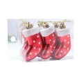 thumbnail image 1 of CuiLiyq 3 Pcs Christmas Tree Ornament Set, Red Small Glittering Plastic Christmas Stocking Pendant, Xmas Hanging Decoration for Indoor Home Holiday Wedding Party Fireplace (Red-A), 1 of 6