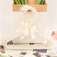 thumbnail image 1 of CuiLiyq 3 Pcs Pearl Beaded Clothes Hanger, Mini Pearl Beads Small Metal Clothes Hangers with Ribbon Decor, for Small Pet Dog Cat (Beige), 1 of 6