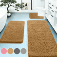 thumbnail image 1 of CuiLiyq 3 Piece Bathroom Rugs Set, Soft Absorbent Bath Mats, Non-Slip Washable Bath Rugs for Bedroom, Living Room, Sink, Toilet and Floor (Khaki), 1 of 8