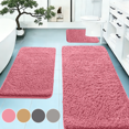 thumbnail image 1 of CuiLiyq 3 Piece Bathroom Rugs Set, Soft Absorbent Bath Mats, Non-Slip Washable Bath Rugs for Bedroom, Living Room, Sink, Toilet and Floor (Pink), 1 of 8