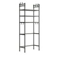 thumbnail image 1 of CuiLiyq 3 Tier Over The Toilet Storage, Space Saver Metal Bathroom Adjustable Shelves, Freestanding Above Over Toilet Storage Shelf with 4 Hooks for Bathroom, Black, 1 of 9