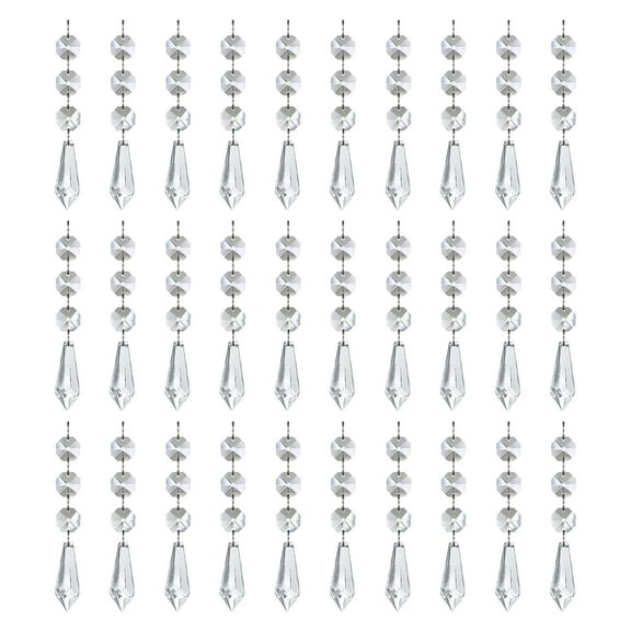 CuiLiyq 30 PCS Crystal Finial Ornaments for Christmas Tree Decorations, Acrylic Hanging Crystals, Clear Plastic Finial Drop Christmas Ornaments for Centerpiece Chandelier Decor Party Supplies