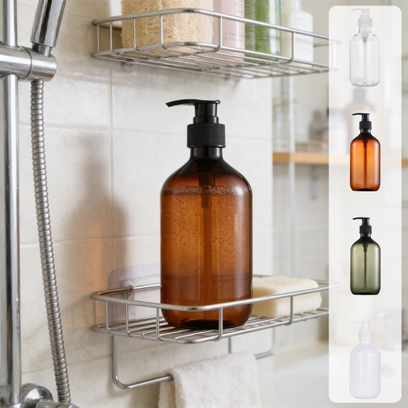 CuiLiyq 300ml Soap Dispenser Bottle, Refillable Plastic Pump for Shower Gel Shampoo and Lotion, 6.5" x 2.1"