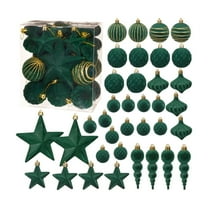 CuiLiyq 36 PCS Velvet Christmas Balls, 2.36" Shatterproof Xmas Bulbs Decorations Set, for Xmas Decorative Hanging Ornaments Christmas Tree Decoration (Green)