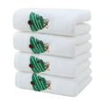 thumbnail image 1 of CuiLiyq 4 PCS Christmas Themed Embroidered Towels, Comfortable Household Cottons Towels, Xmas Party Home Decor (White), 1 of 6
