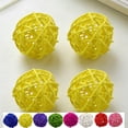 thumbnail image 1 of CuiLiyq 4 PCS Wicker Rattan Balls, 2 Inch Rattan Decorative Balls Vase Fillers for Wedding Party Centerpiece Bowls Home Decoration, Yellow, 1 of 7
